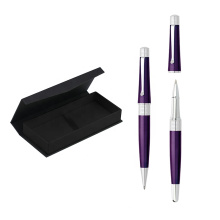 Canetas executivas de metal de luxo conjunto com caixa de presente perfeita Home Office Use Pen de bola personalizada de logotipo personalizada para homens para homens